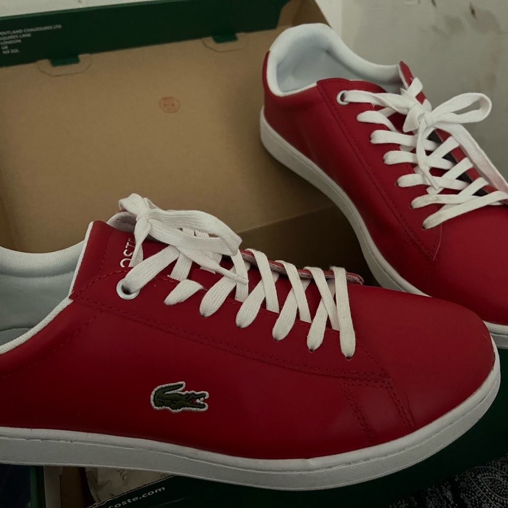 Lacoste Red Sneakers with White Accents
